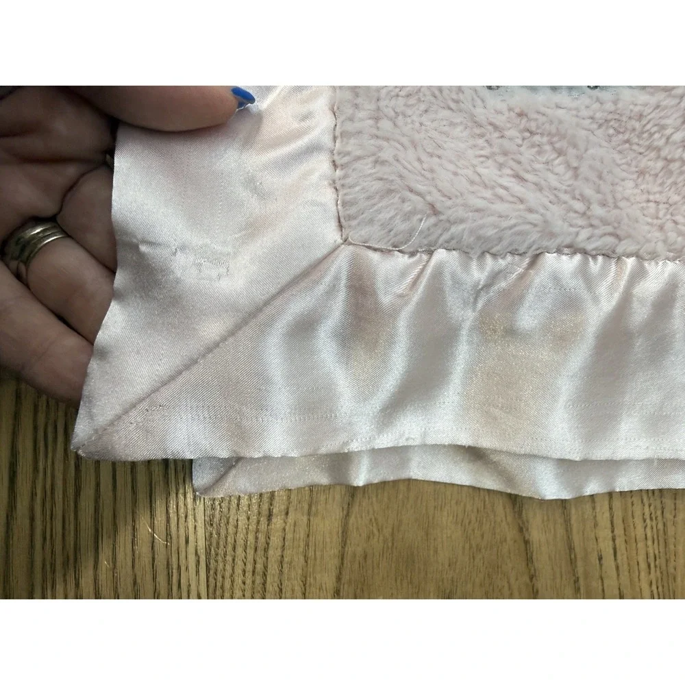 Little Giraffe Pink Baby Blanket Satin Edge 34